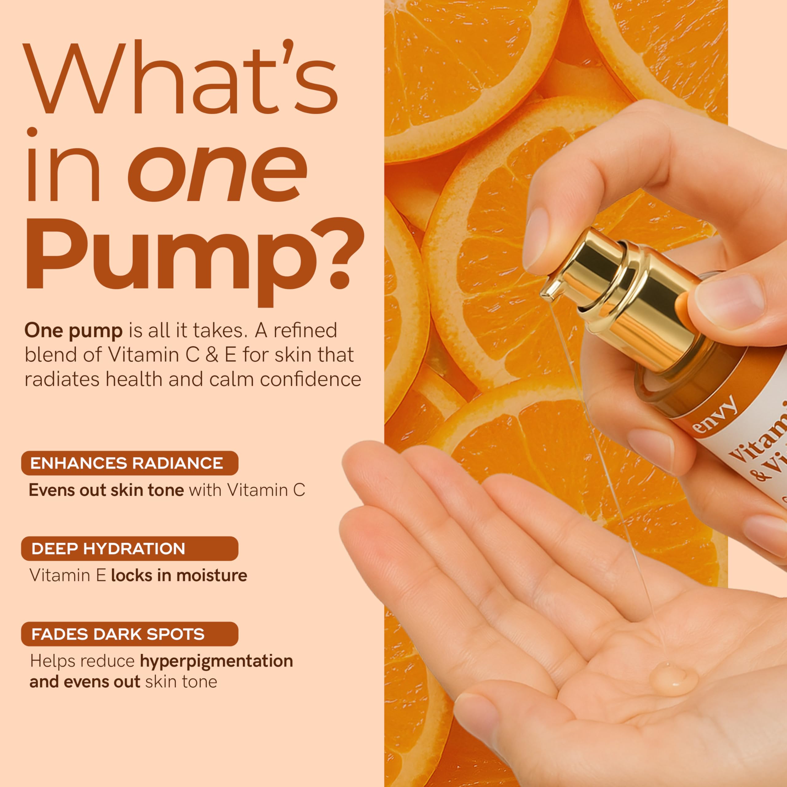 Hand applying Envy serum to cheek illustrating smooth absorption benefit