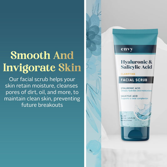 Envy close-up texture of scrub cream highlighting gentle exfoliation