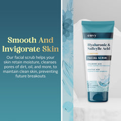 Envy close-up texture of scrub cream highlighting gentle exfoliation
