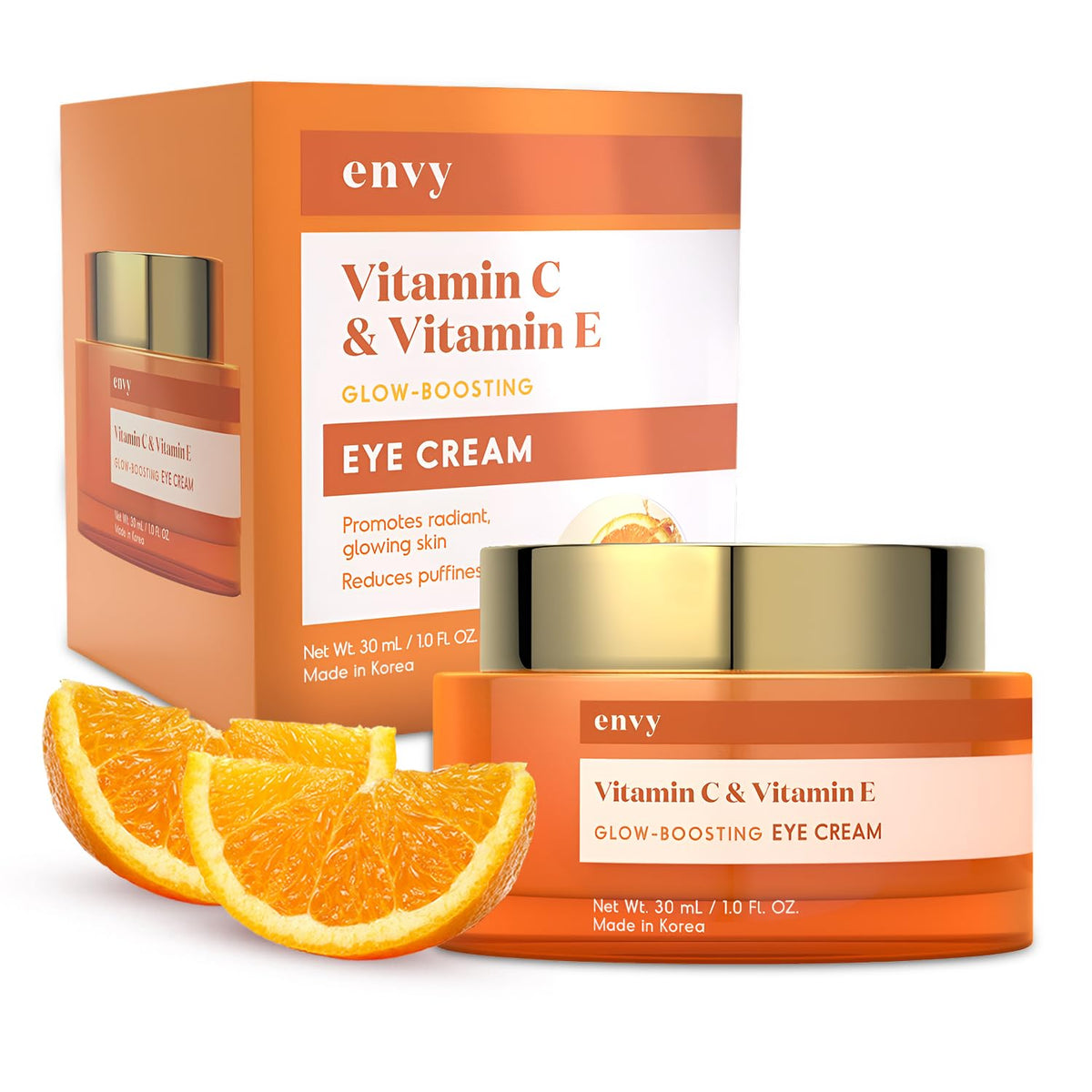 Envy front packaging showing jar and box, highlights clean vegan formula
