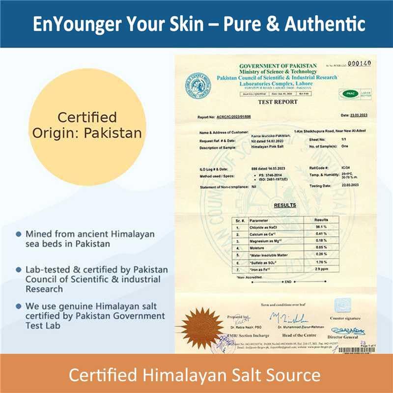 EnYounger label close-up emphasizing natural ingredients and safety benefit
