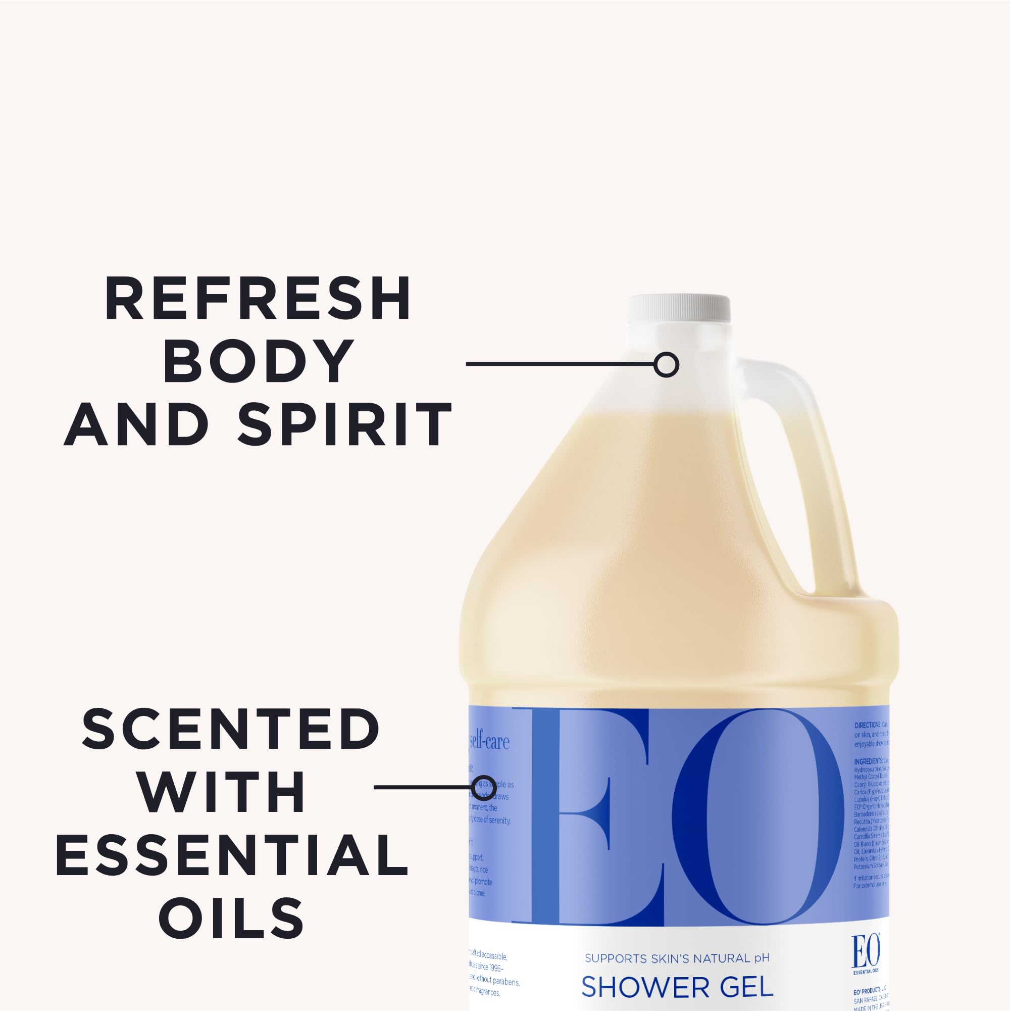 EO being poured into a dispenser for easy refill benefit