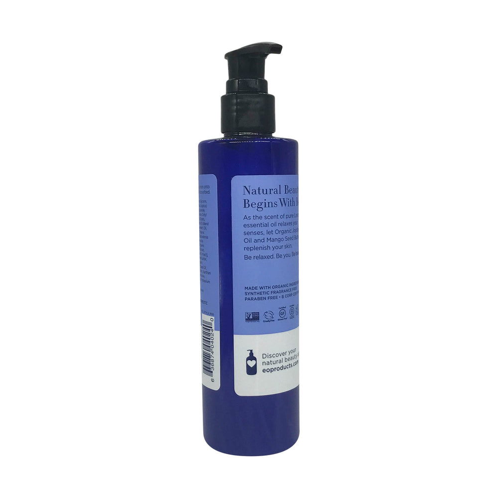EO French Lavender texture spread on skin highlighting lightweight hydration and soft finish