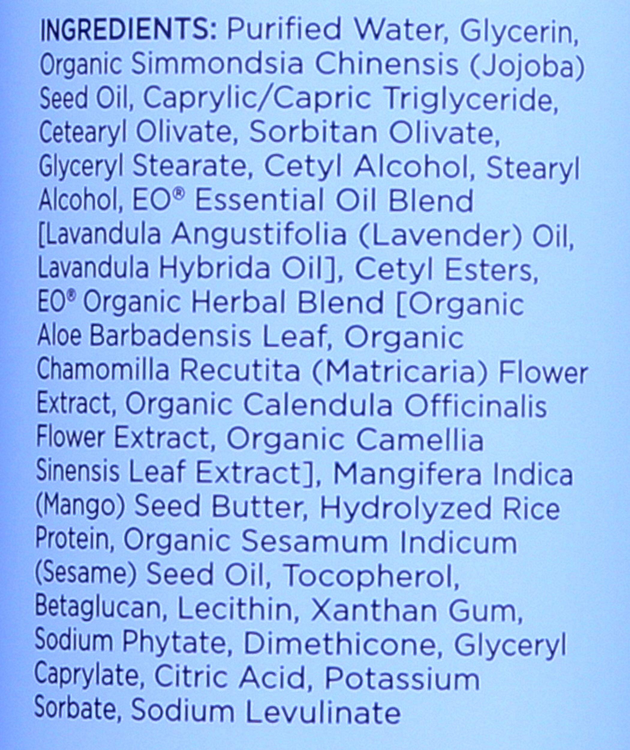 EO lotion texture on skin demonstrating fast-absorbing hydration