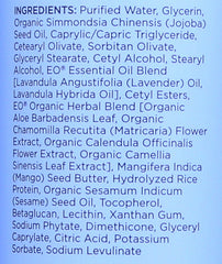 EO lotion texture on skin demonstrating fast-absorbing hydration