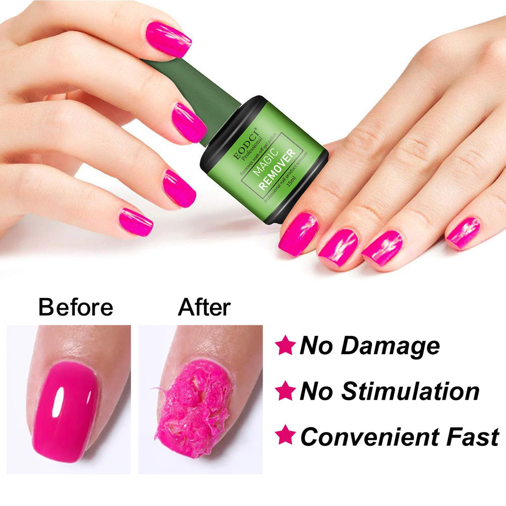 eodci brush applying remover on nail to speed up polish breakdown benefit time saving
