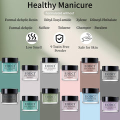 eodci color swatch arrangement with all shades, helps choose combinations