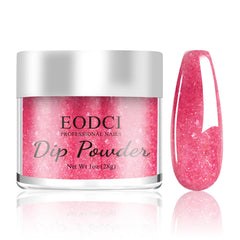 eodci jar front view showing glitter pink powder and easy identification