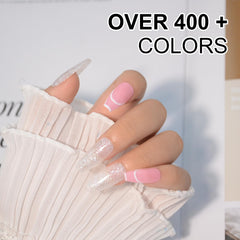 eodci finished French manicure with glitter white tips for long-lasting polished look