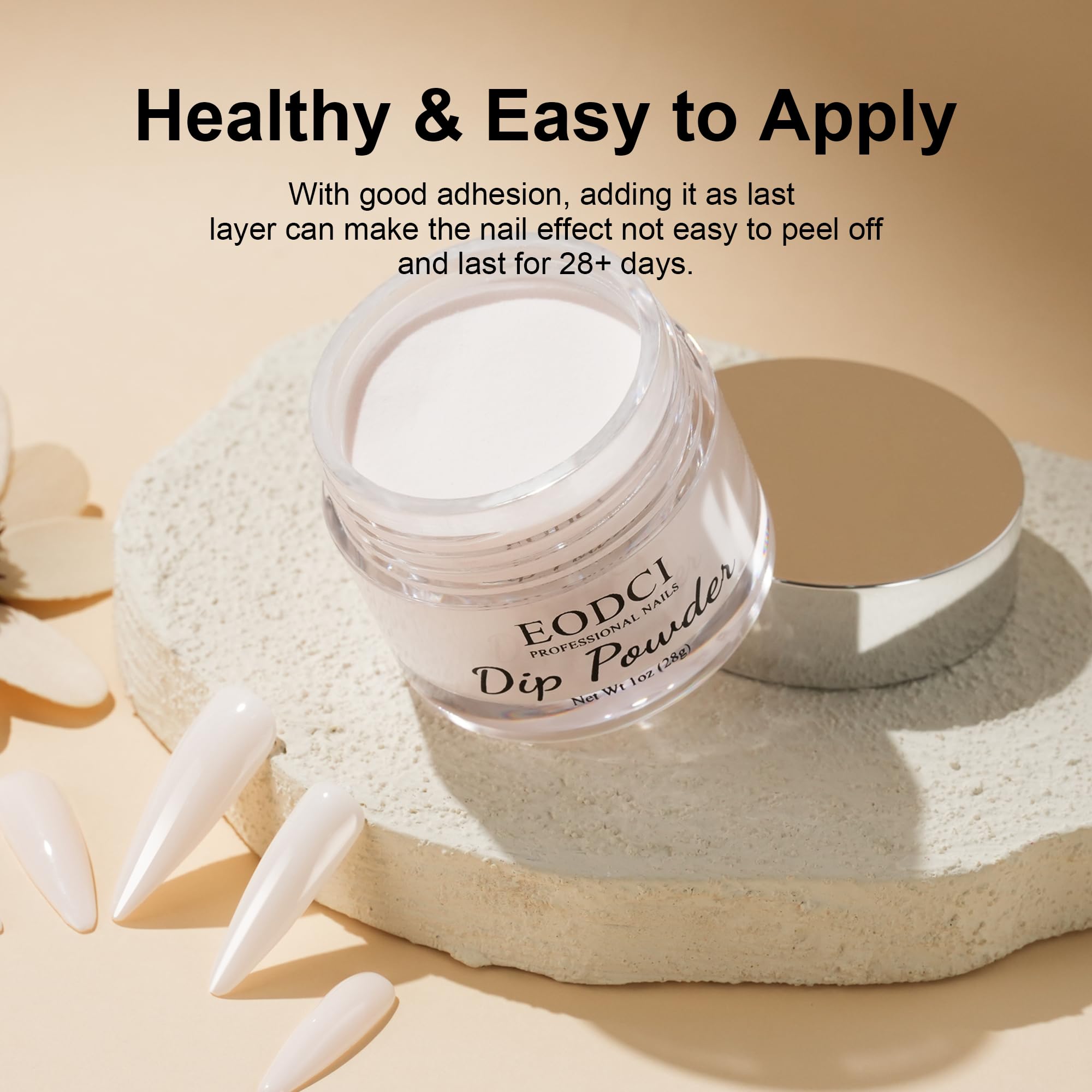 eodci open jar close-up powder texture demonstrating even coverage