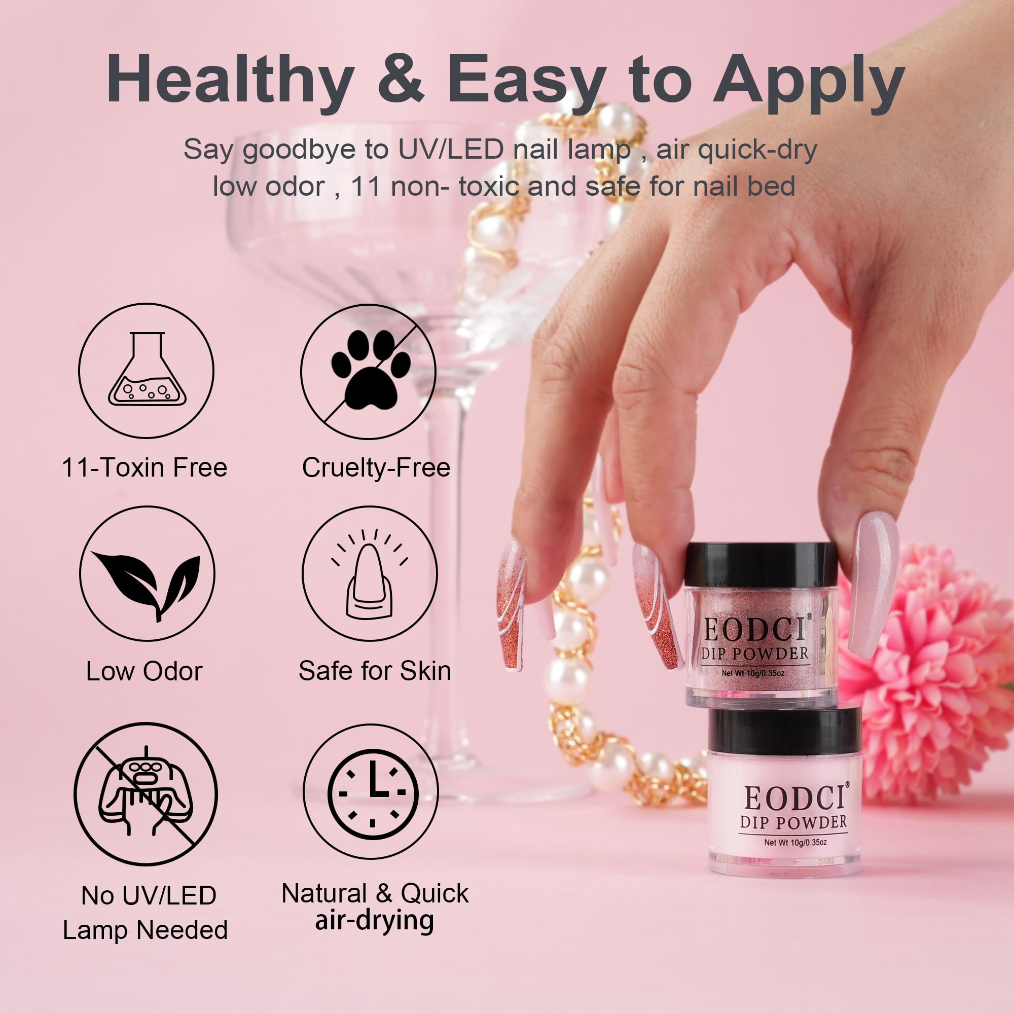 eodci nail in use dipping process showing step-by-step application benefit