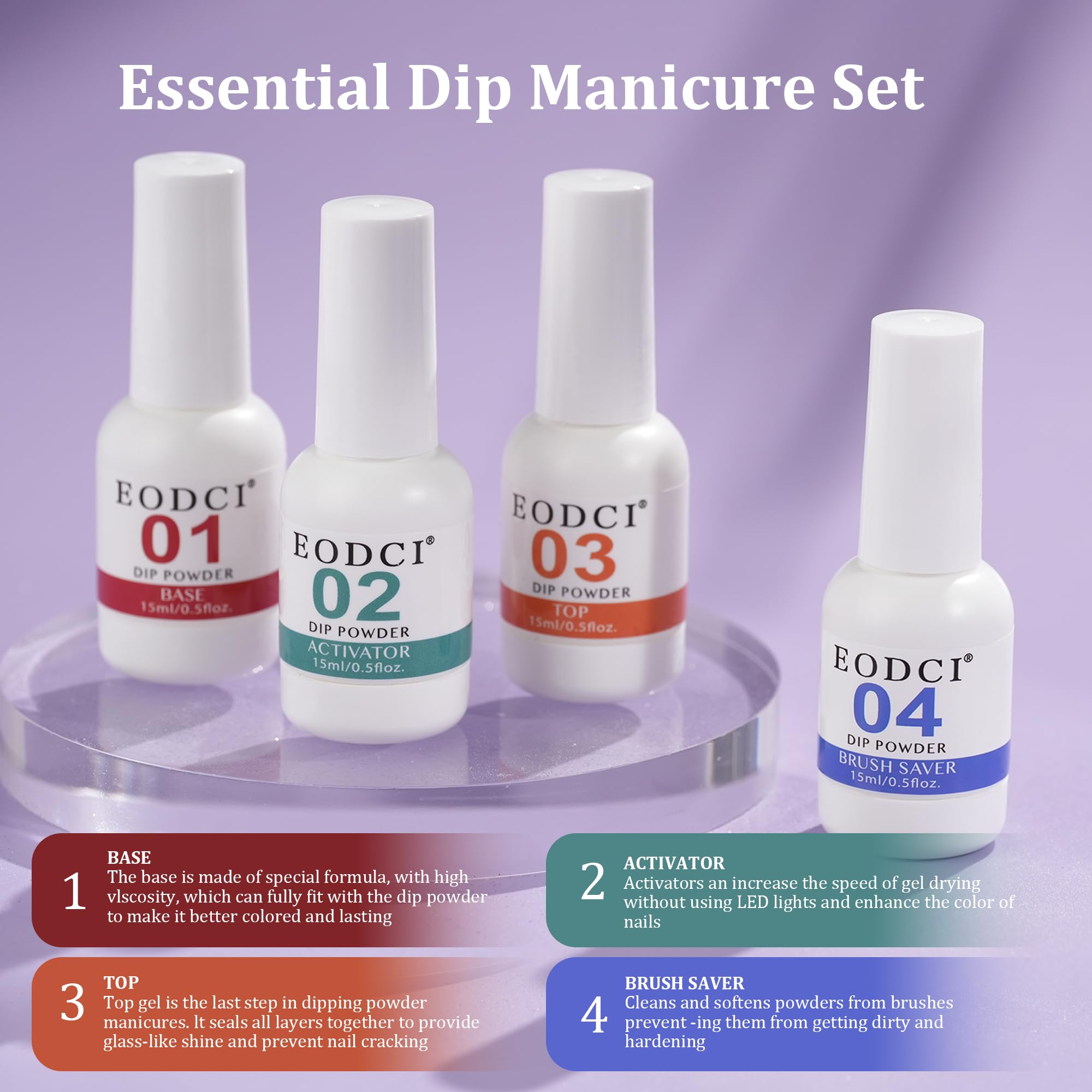 eodci nails in use during dip application, demonstrating quick salon-style results