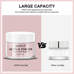 hands using eodci powder to sculpt acrylic extensions, professional shaping benefit