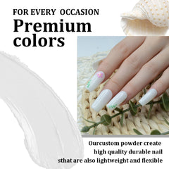 eodci white finished French manicure on hands showcasing durable chip-resistant finish