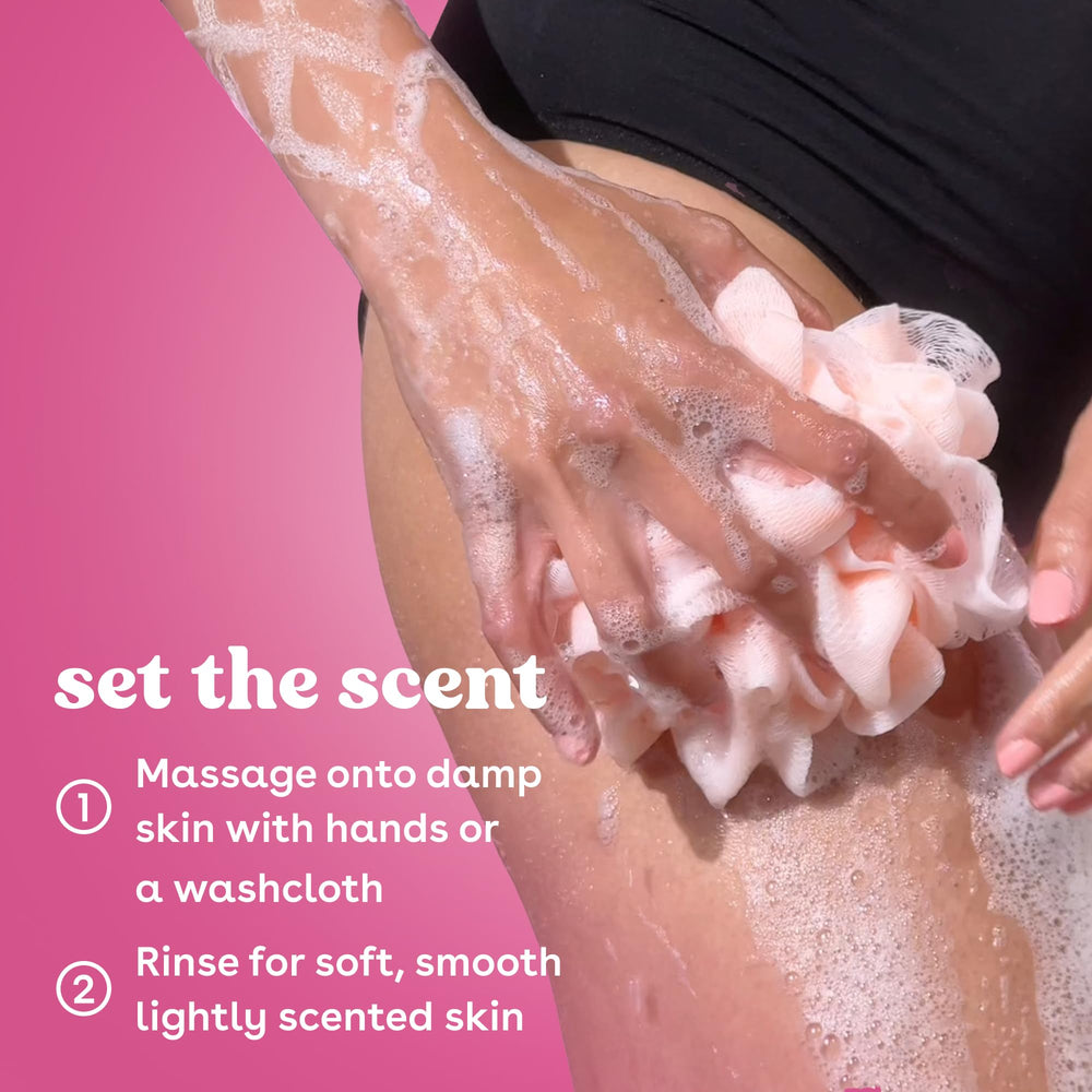 close-up of eos gel texture highlighting creamy lather and skin comfort