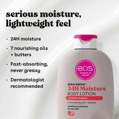 eos 16 fl oz bottle beside a ruler to show size and travel convenience benefit