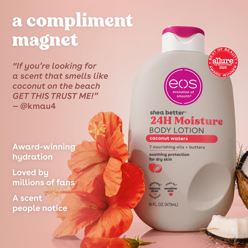 eos creamy lotion texture close-up showing fast-absorbing hydration benefit