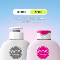 eos pump dispenser detail highlighting easy, controlled lotion dispensing