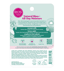 eos ingredients display shea coconut jojoba emphasizing natural nourishing benefit