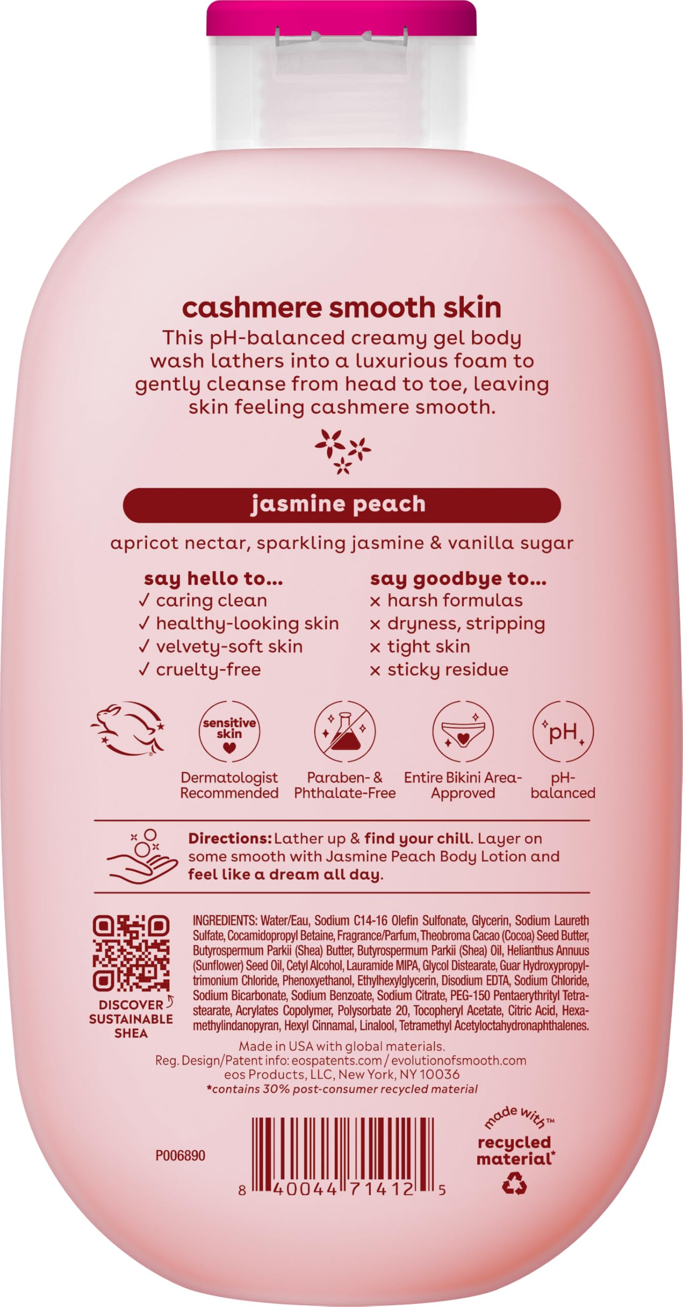 eos body wash in bathroom setting suggesting relaxing fragrant shower ritual