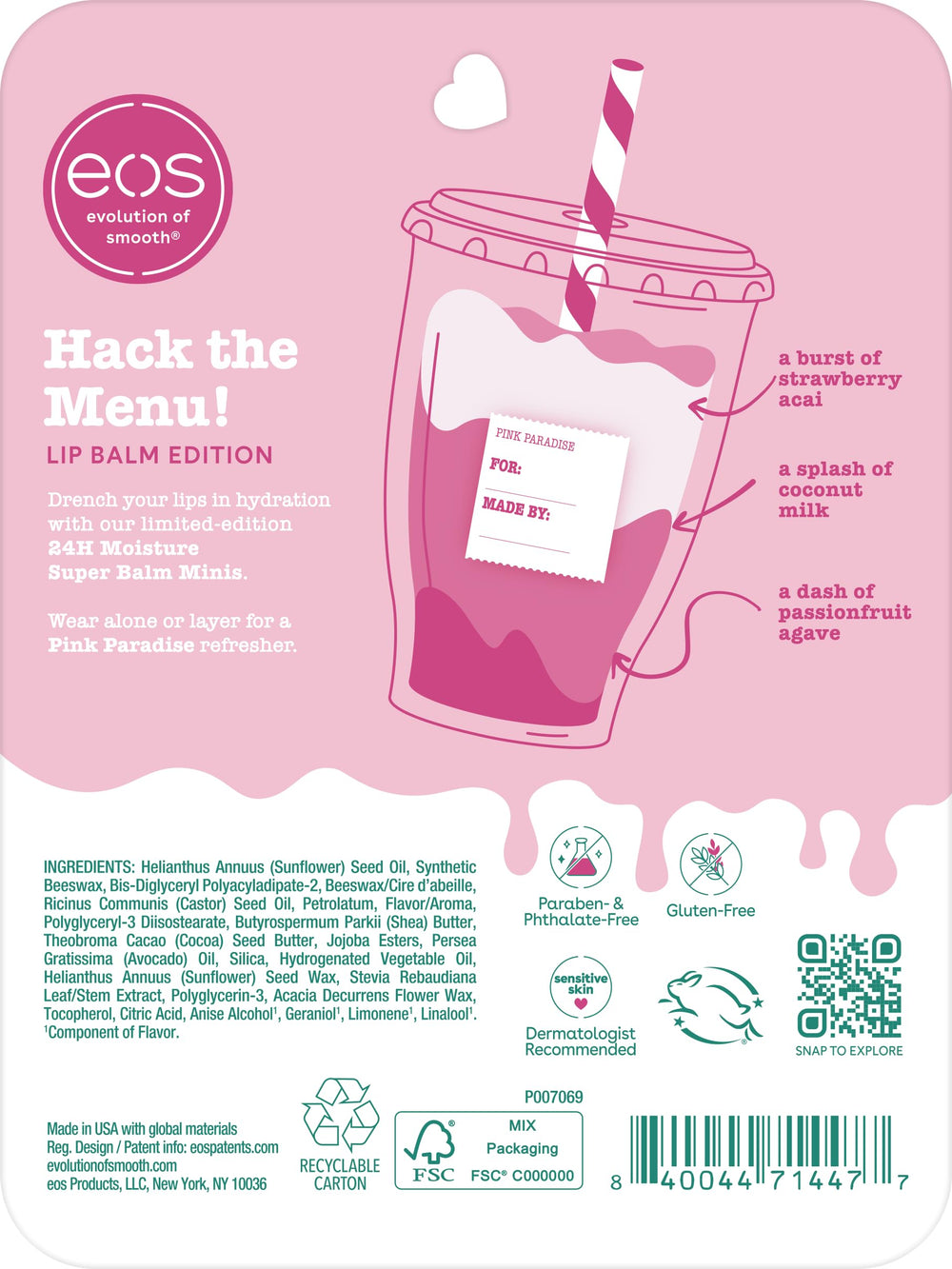 eos mini balm in a purse demonstrating travel-ready convenience and quick hydration benefit
