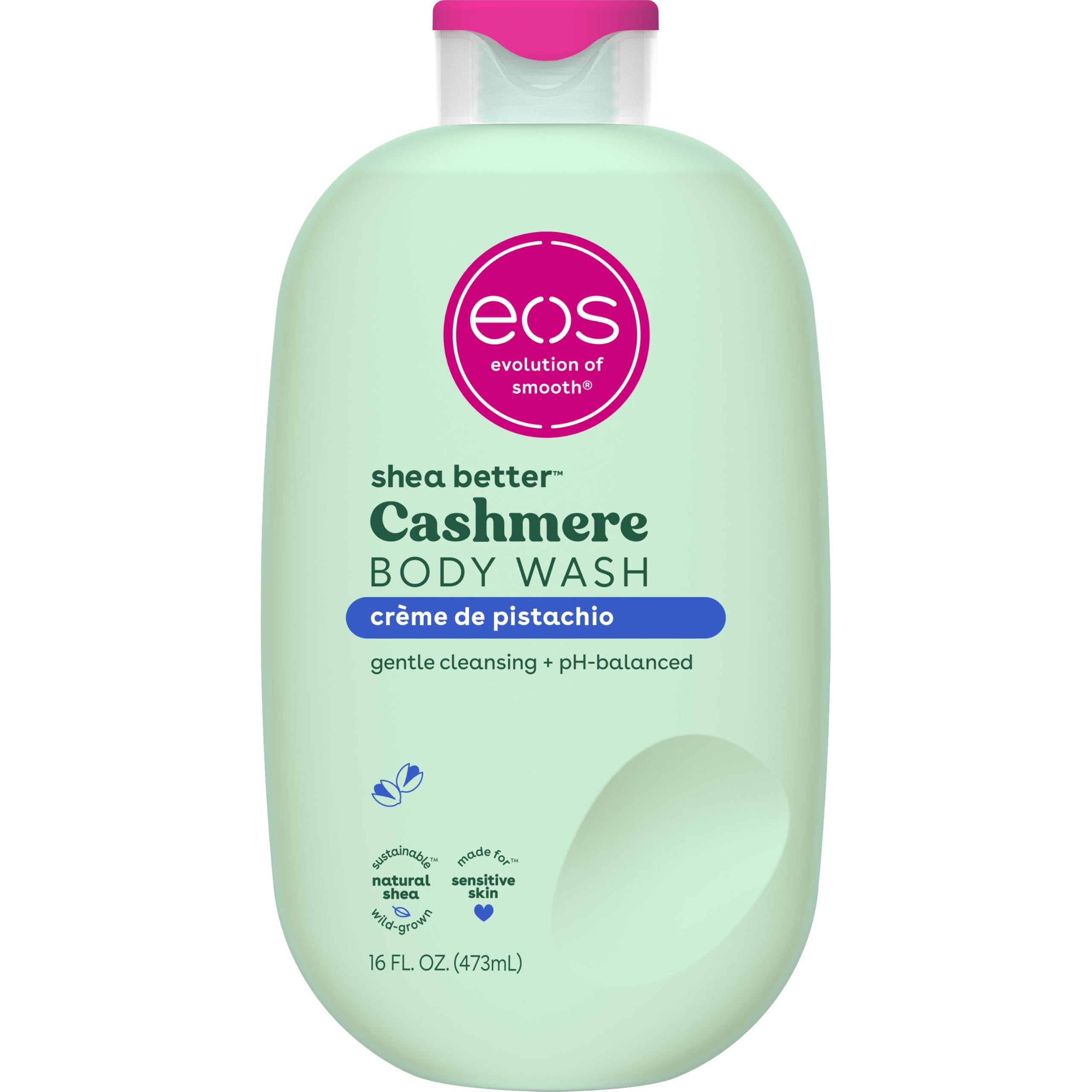 eos Crème de Pistachio front bottle showing label and scent