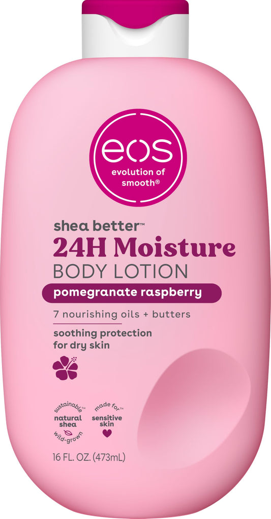 eos front pump bottle showing 16 fl oz for easy dispensing and daily hydration