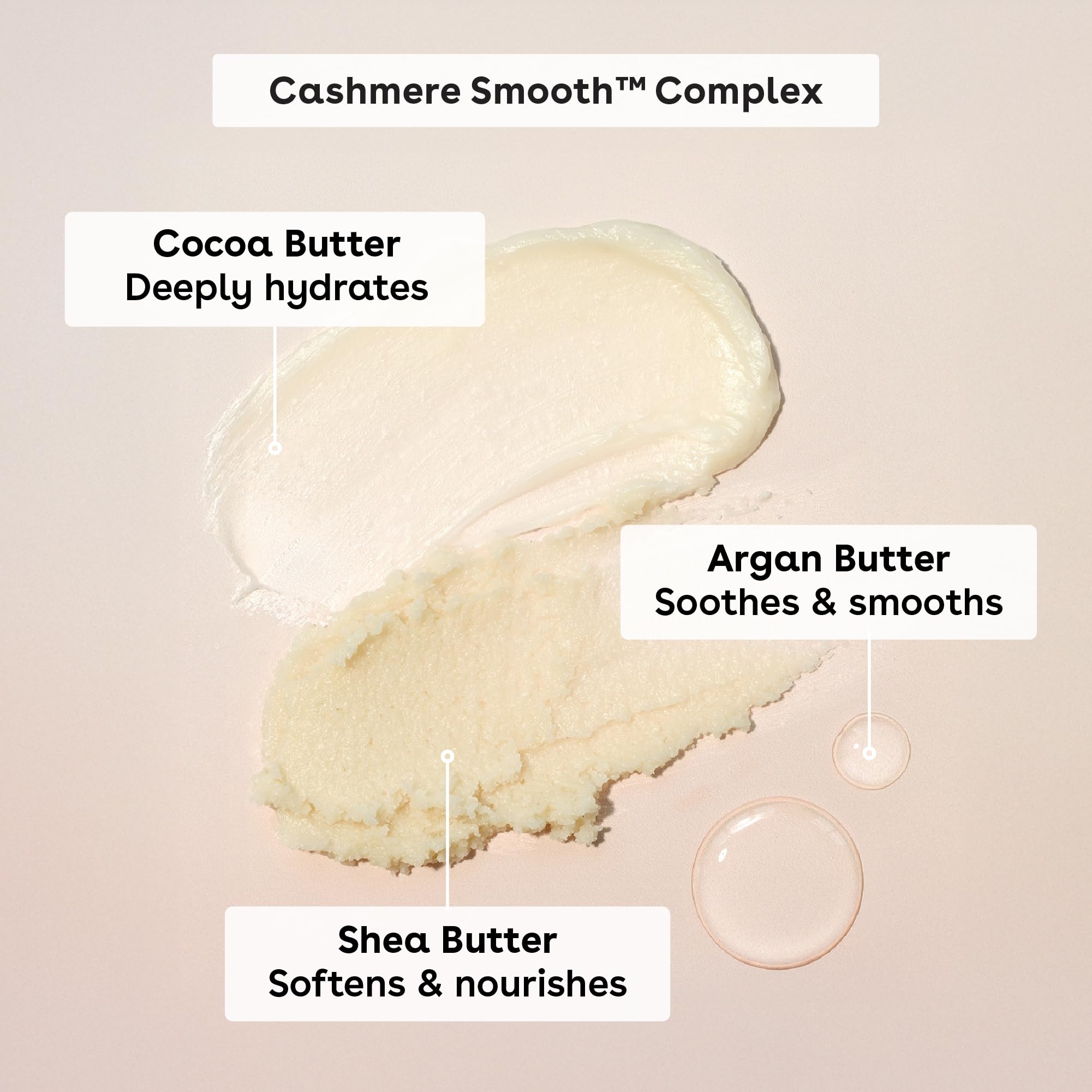 eos vanilla cashmere application on leg demonstrating soothing post-shave moisture and smooth finish