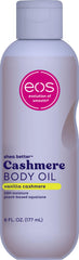 eos bottle front view showing vanilla cashmere label and benefit of lightweight hydration