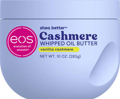 eos jar front view showing Vanilla Cashmere label and luxurious packaging benefit: attractive gift-ready design