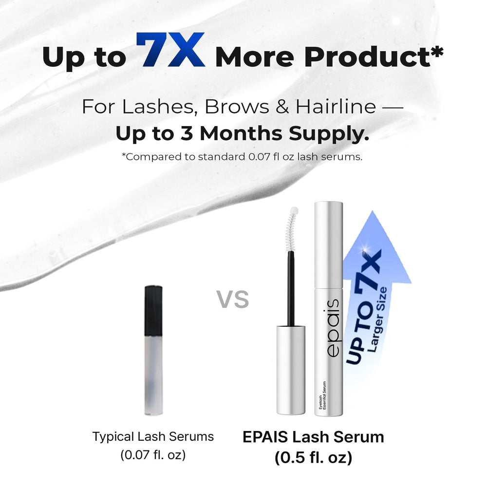 EPAIS before and after lashes comparison demonstrating fuller-looking benefit