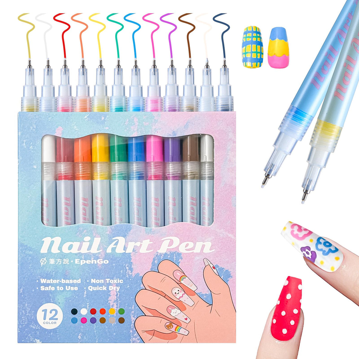 EpenGo front packaging showing 12 colorful pens and kit benefits