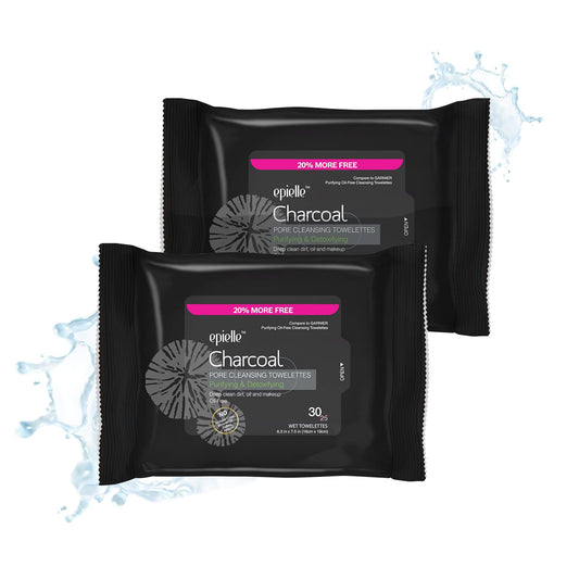 Epielle front packaging showing two resealable packs and branding benefit: convenient cleansing