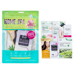 Epielle kit front packaging showing all six spa products and benefits
