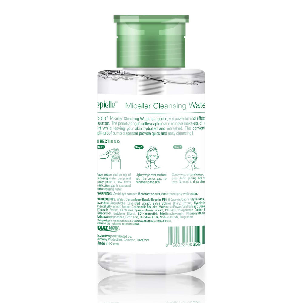 Epielle pump dispenser close-up demonstrating spill-proof convenience