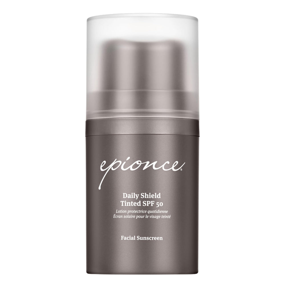 Epionce front tube showing product branding and SPF 50 protection benefit