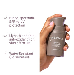 Epionce tinted swatch on arm demonstrating color-correcting benefit
