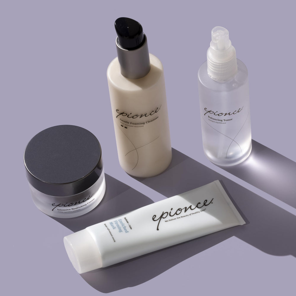 Nightstand scene with Epionce mask ready for overnight conditioning routine