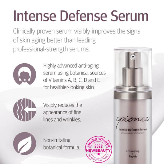 Epionce dropper close-up dispensing serum emphasizing precision and potency