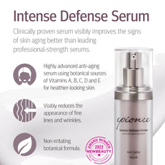 Epionce dropper close-up dispensing serum emphasizing precision and potency