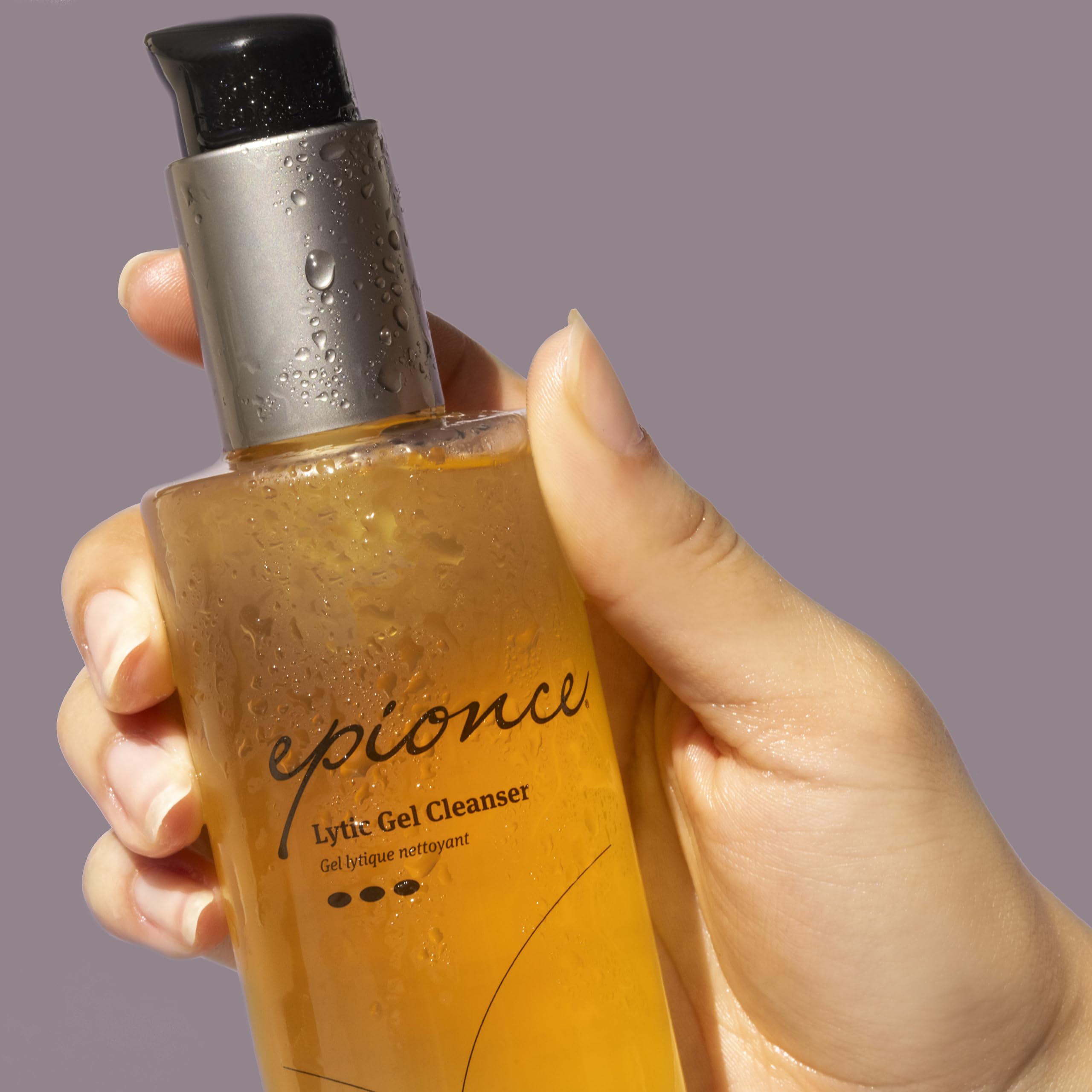 Epionce before and after cleanse visual emphasizing clearer, calmer skin appearance