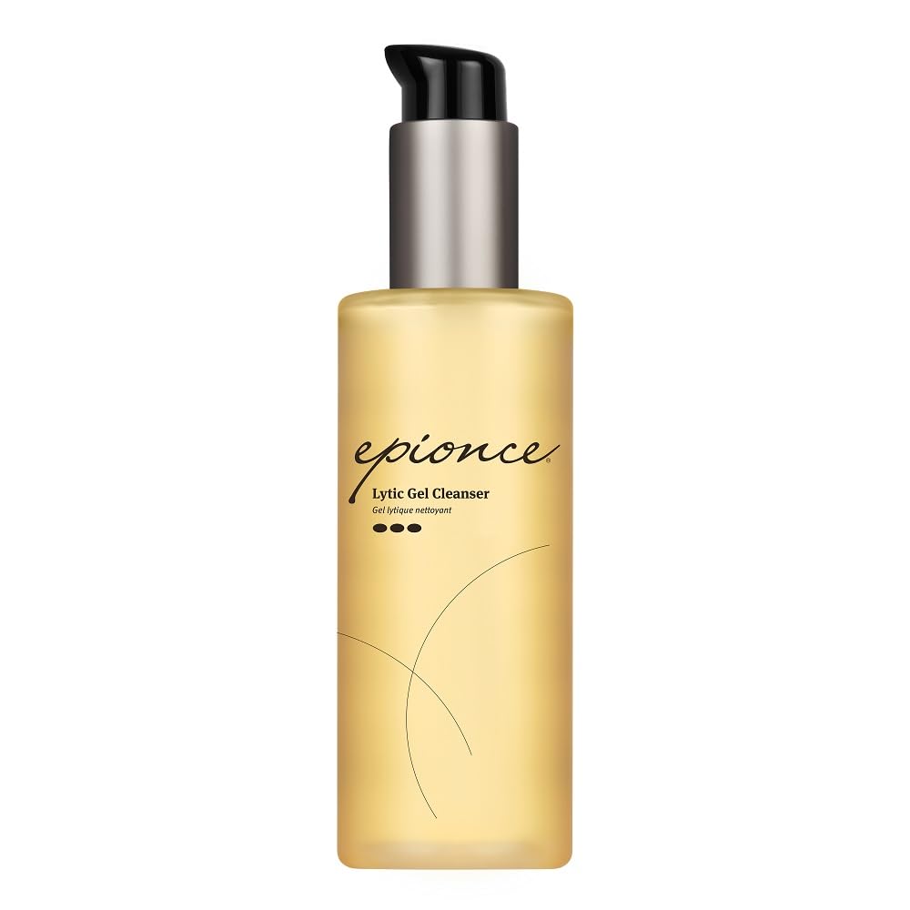 Epionce lytic gel cleanser front packaging showing brand and clear design benefits