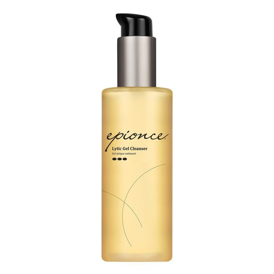 Epionce lytic gel cleanser front packaging showing brand and clear design benefits