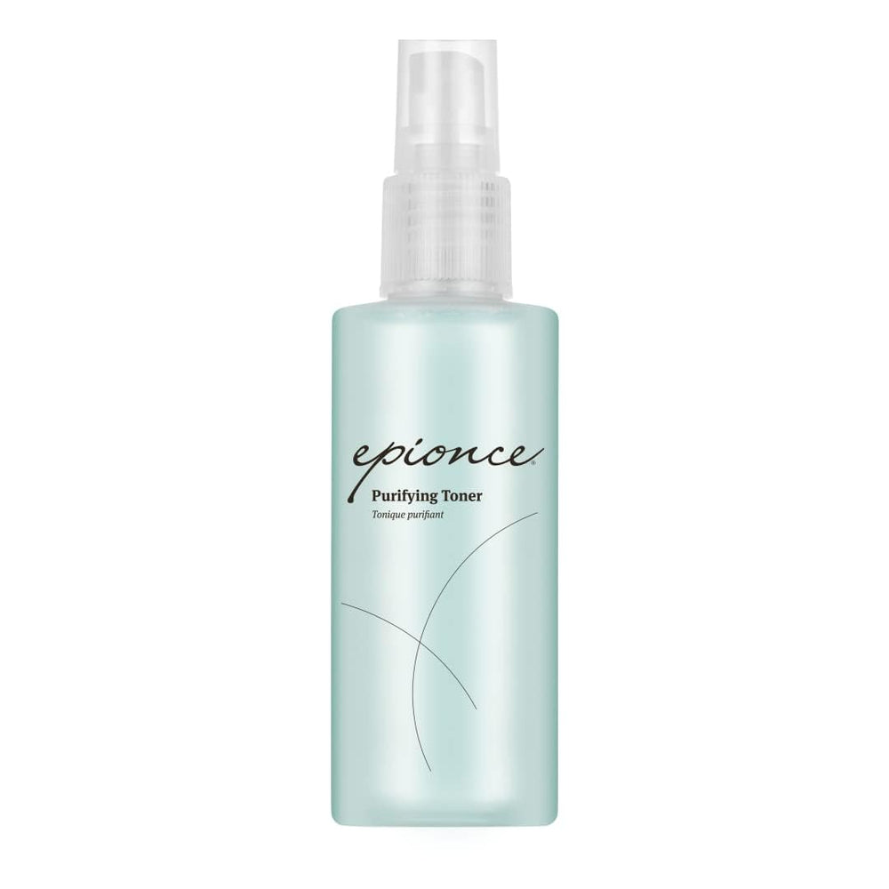 Epionce purifying toner front bottle showing label and pump for skincare clarity
