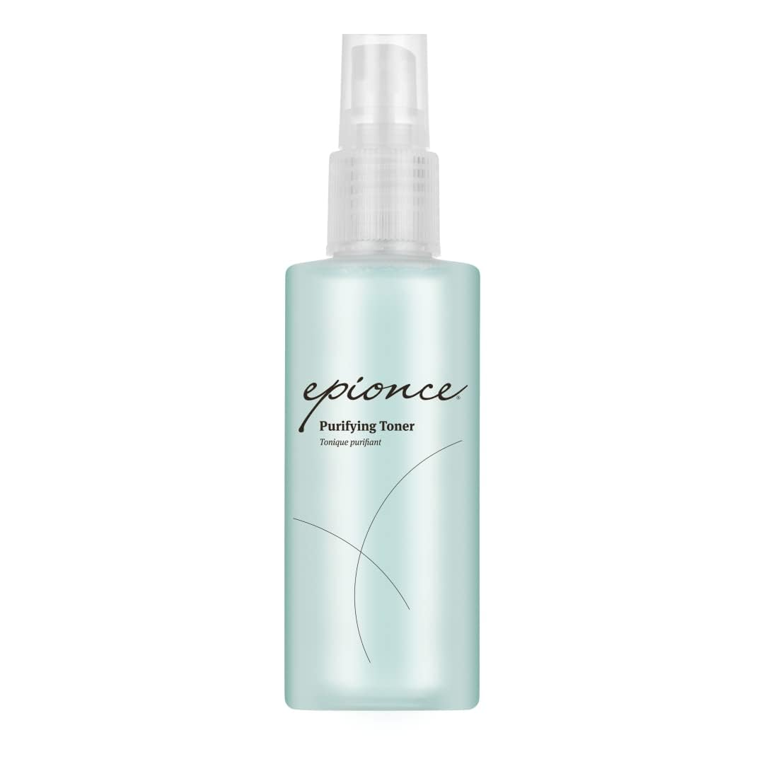 Epionce purifying toner front bottle showing label and pump for skincare clarity
