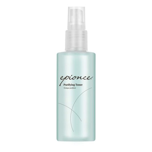 Epionce purifying toner front bottle showing label and pump for skincare clarity