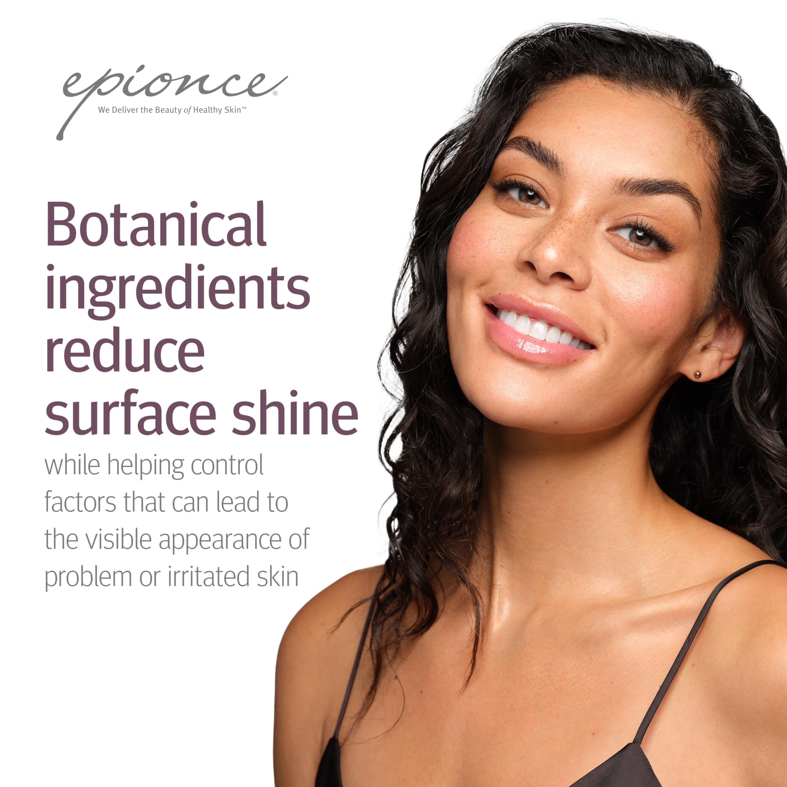 Willow bark and cucumber ingredients near Epionce bottle illustrating calming benefits