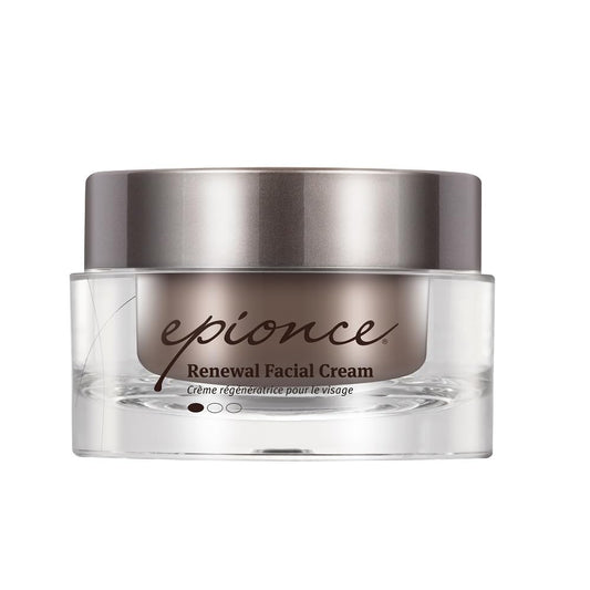 Epionce Renewal Facial Cream front jar showing packaging and moisturizing benefit