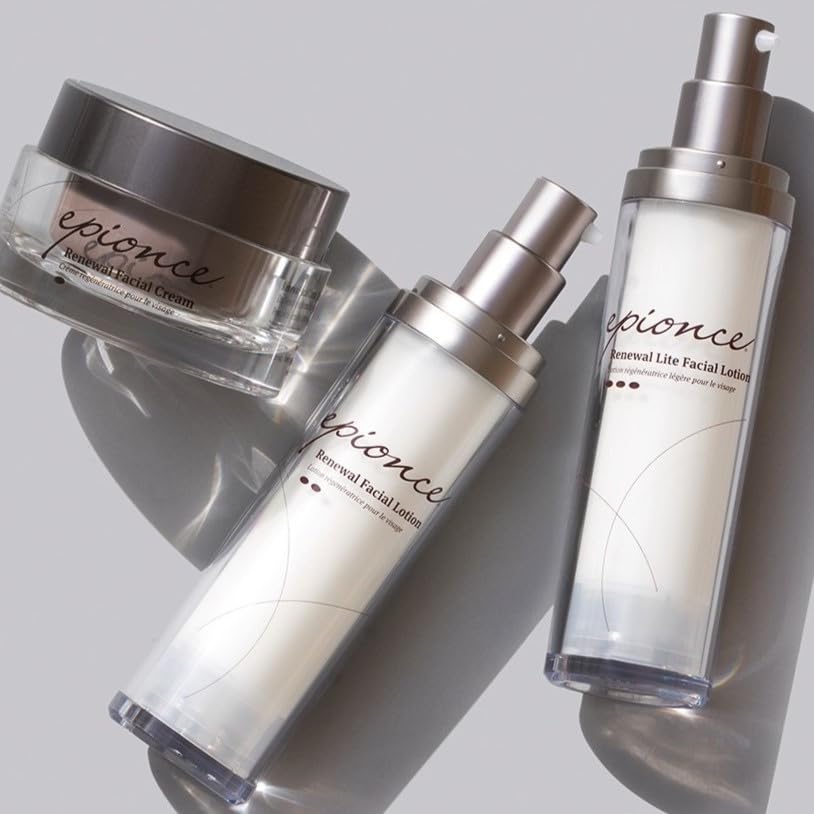 Lifestyle shot of applying Epionce Renewal Lite in morning routine for balanced skin
