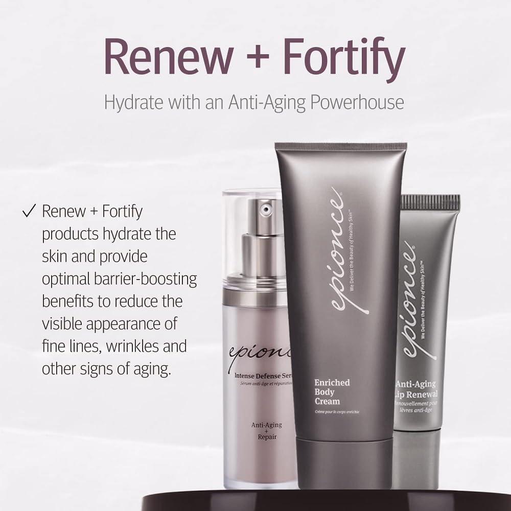 Epionce Renewal Lite bottle on bathroom shelf indicating everyday skincare use